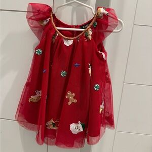Christmas themed dress! Worn once, non smoking household, size 12 months